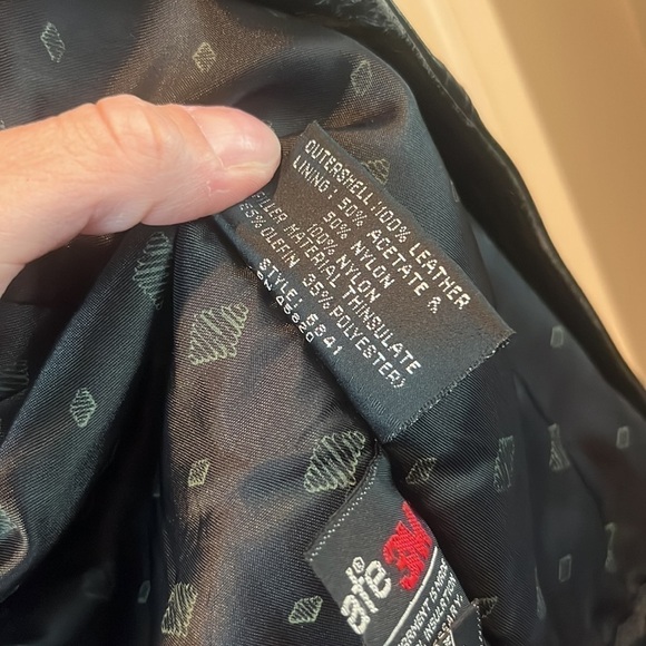 VINTAGE black leather lined Moto biker bomber jacket size XL Bermans - Picture 15 of 16